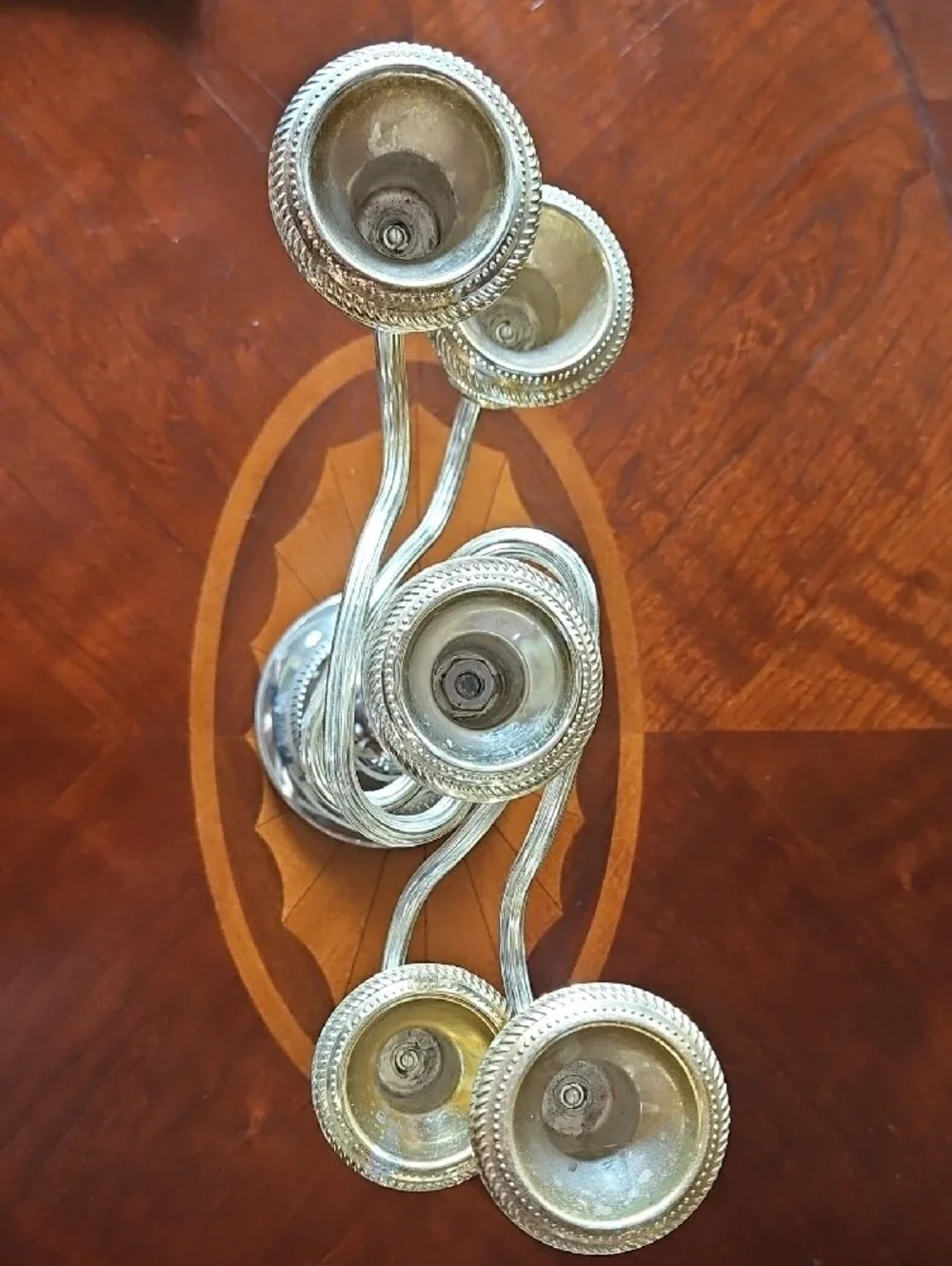 VTG E.P. Zinc Silver Plated Classic 5-Light Candelabra - Made in England